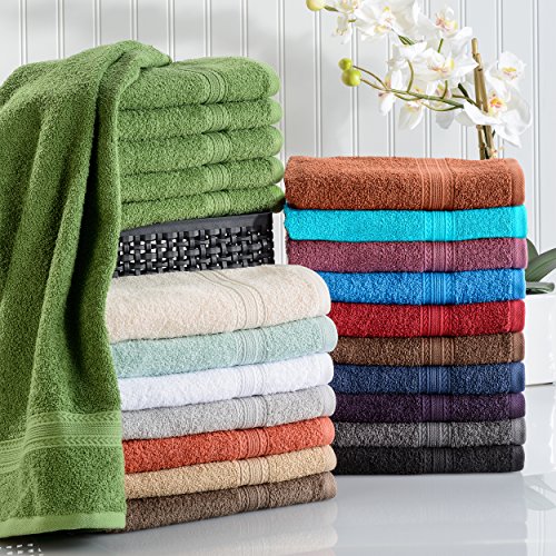 Superior Eco Friendly 100% Ringspun Cotton 6 Piece Hand Towel Set For Bathroom, Shower, Spa - Highly Absorbent, Soft, Medium Weight, Assorted Towels, White #TOP4