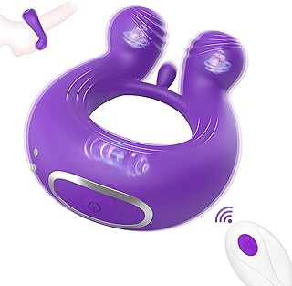 Vibrating Cock Ring, Penis Ring Couple Vibrator with 9 Vibration Modes for Male Testicles Massage & Female Clitoris Stimulation, Adult Sex Toys & Games with Remote Control for Hands-Free Play
