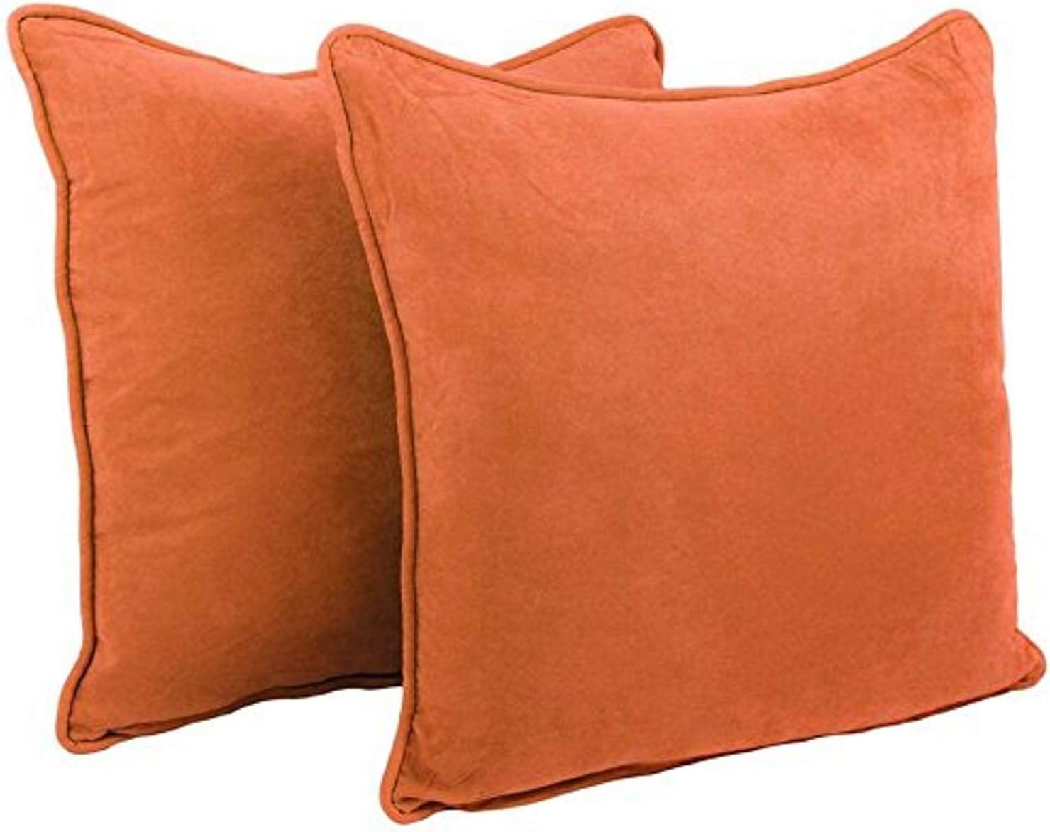 Blazing Needles Double-Corded Solid Microsuede Square Floor Pillows with Inserts (Set of 2), 25", Mojito Lime