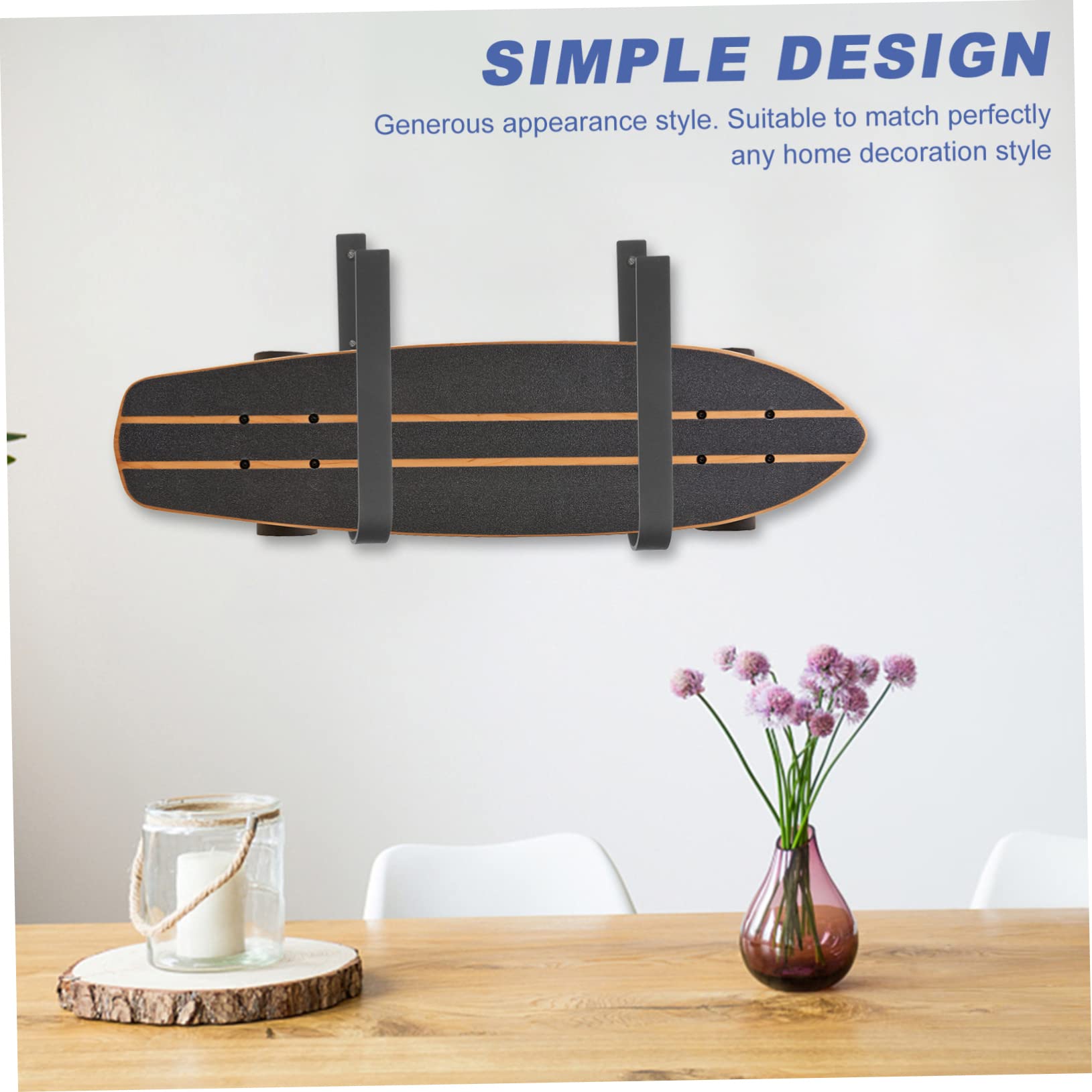 BESPORTBLE Support Mural pour Skis et Snowboard de Crochets Métalliques Robustes pour Rangement de Skateboard et Autres Équipements de Glisse