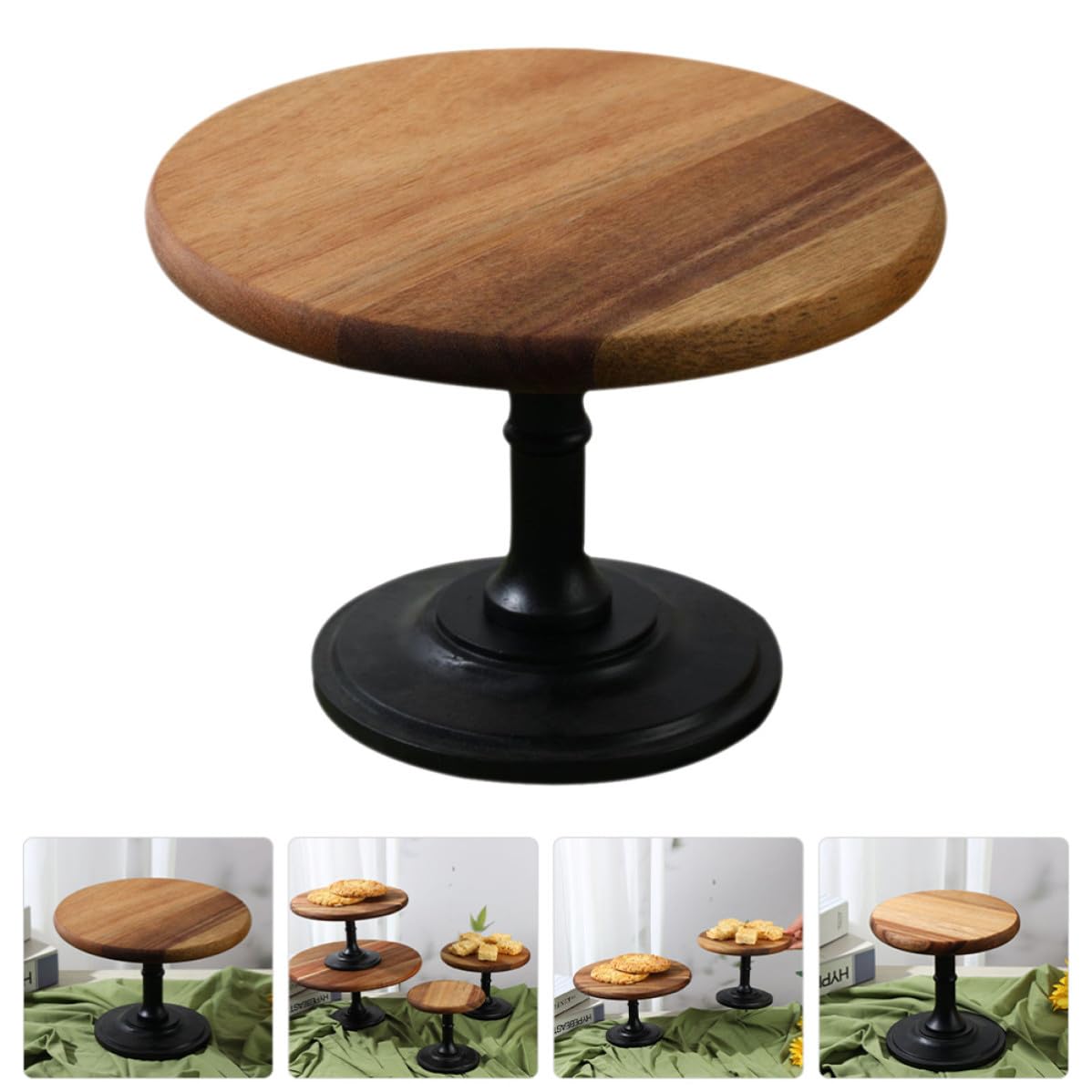 Soporte para Cupcakes de Madera Patas, Plato Redondo de Pie