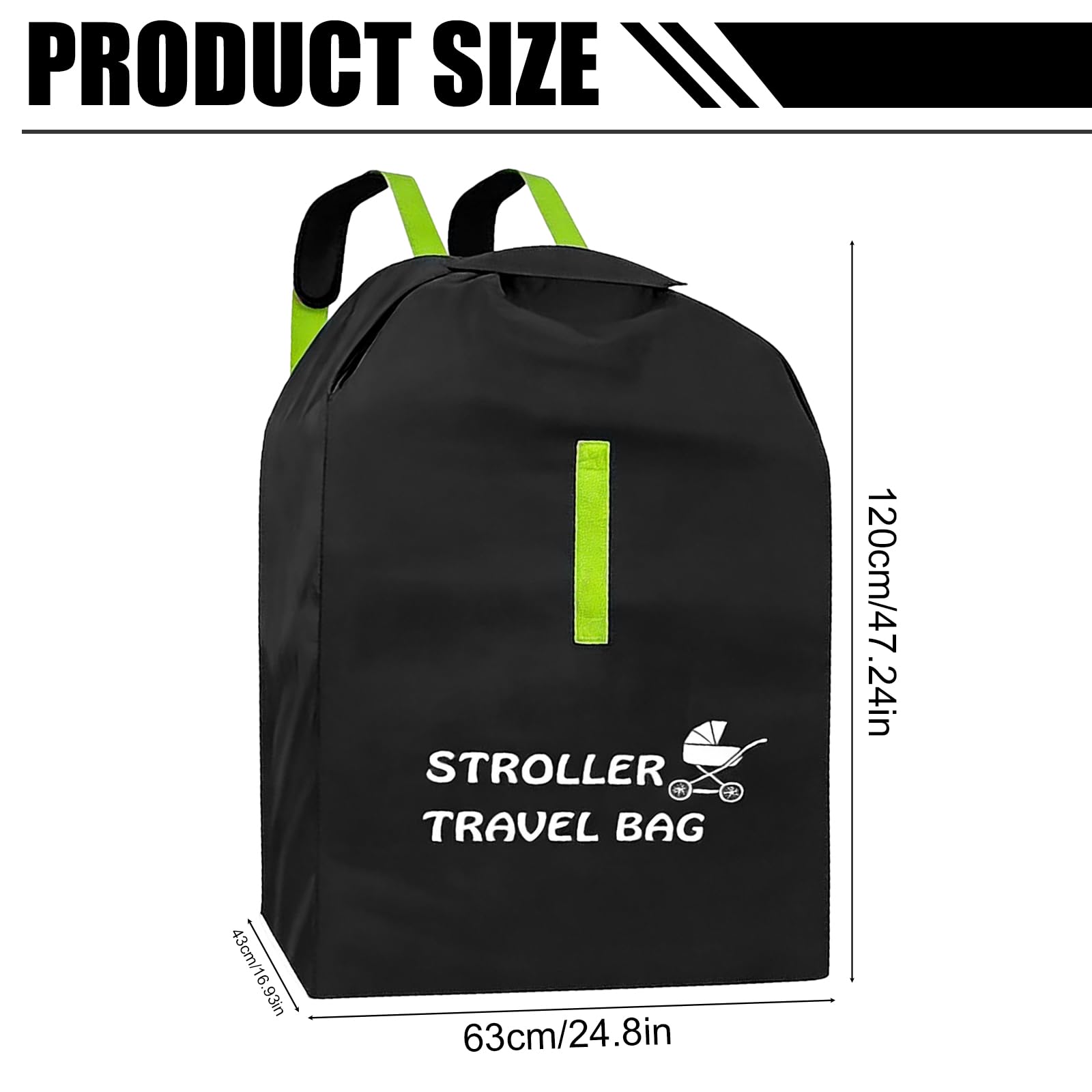 GOMETY Sac de Transport pour Poussette en Avion, Sac pour Poussette d'avion, Sac de Voyage Imperméable pour Poussette en Tissu Oxford, Sac de Rangement Imperméable pour Siège Auto Poussette