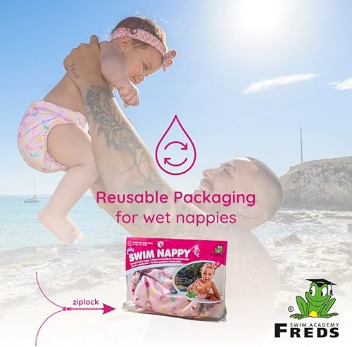 Miniatura 4 de FREDS SWIM ACADEMY Pañales de natación reutilizables unisex para niños pequeños (20 libras - 23 libras), un esencial para piscina y playa para niños