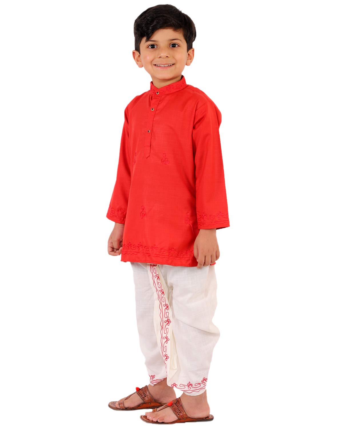 Baby Boys Embroidered Cotton Ethnic Wear Kurta with Dhoti