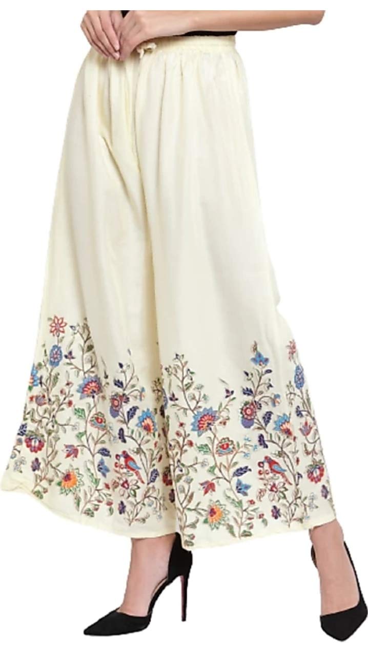 nice wonder Rayon Bird Flower Print Palazzo (Free Size 28 to 40 Inches)-picture-50