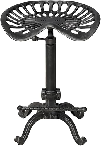Miniatura 9 de Taburetes de bar industriales, asiento giratorio para tractor, altura ajustable, 23-31 pulgadas, silla de comedor para isla de cocina