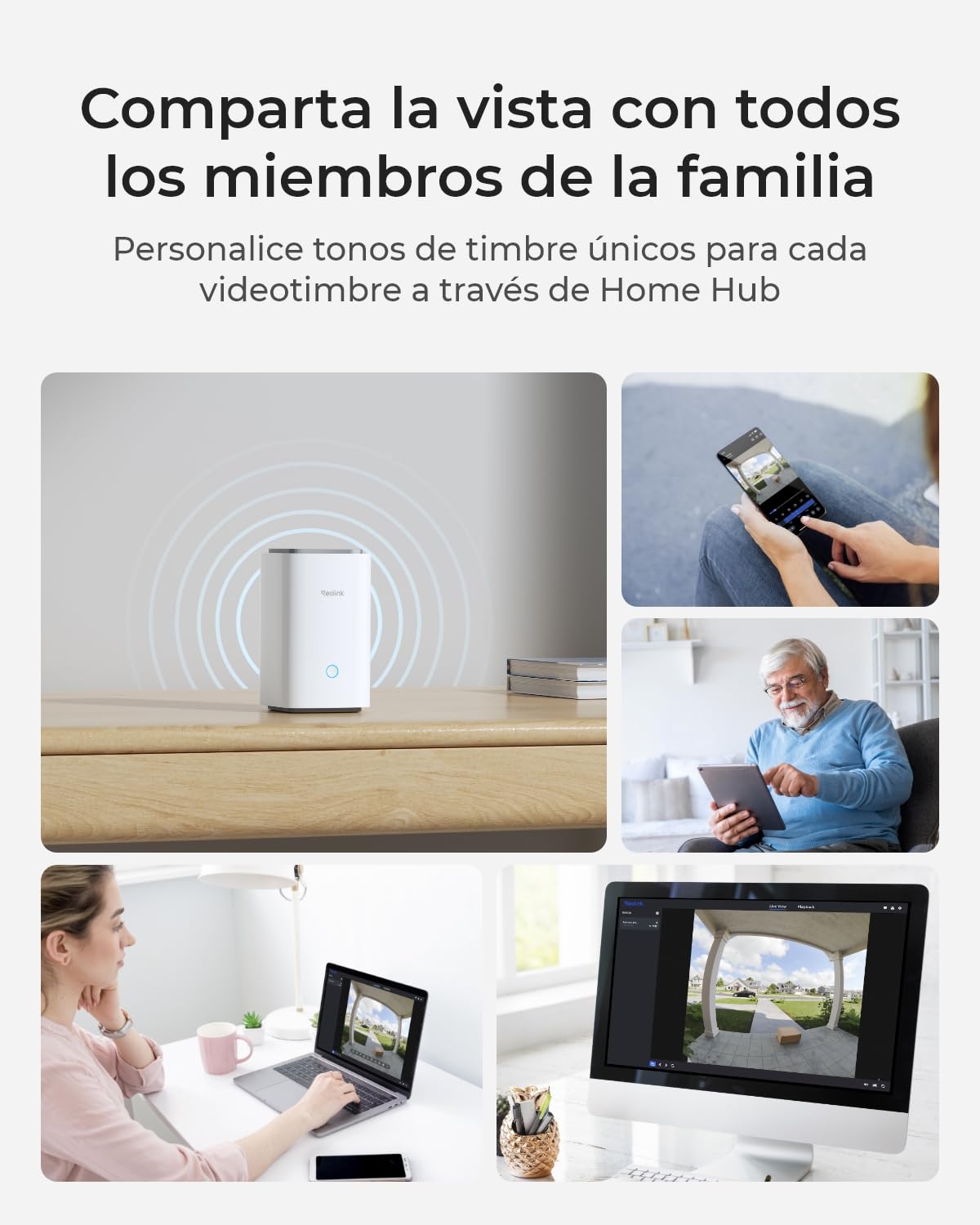 Reolink 2K Timbre Inalámbrico con Cámara, 2,4/5G WiFi Timbre a Batería, Visión 150°x150°, Alimentación por Batería/Cable, Detector de Personas/vehículos/Paquetes, Sin Cuotas, Home Hub Incluido