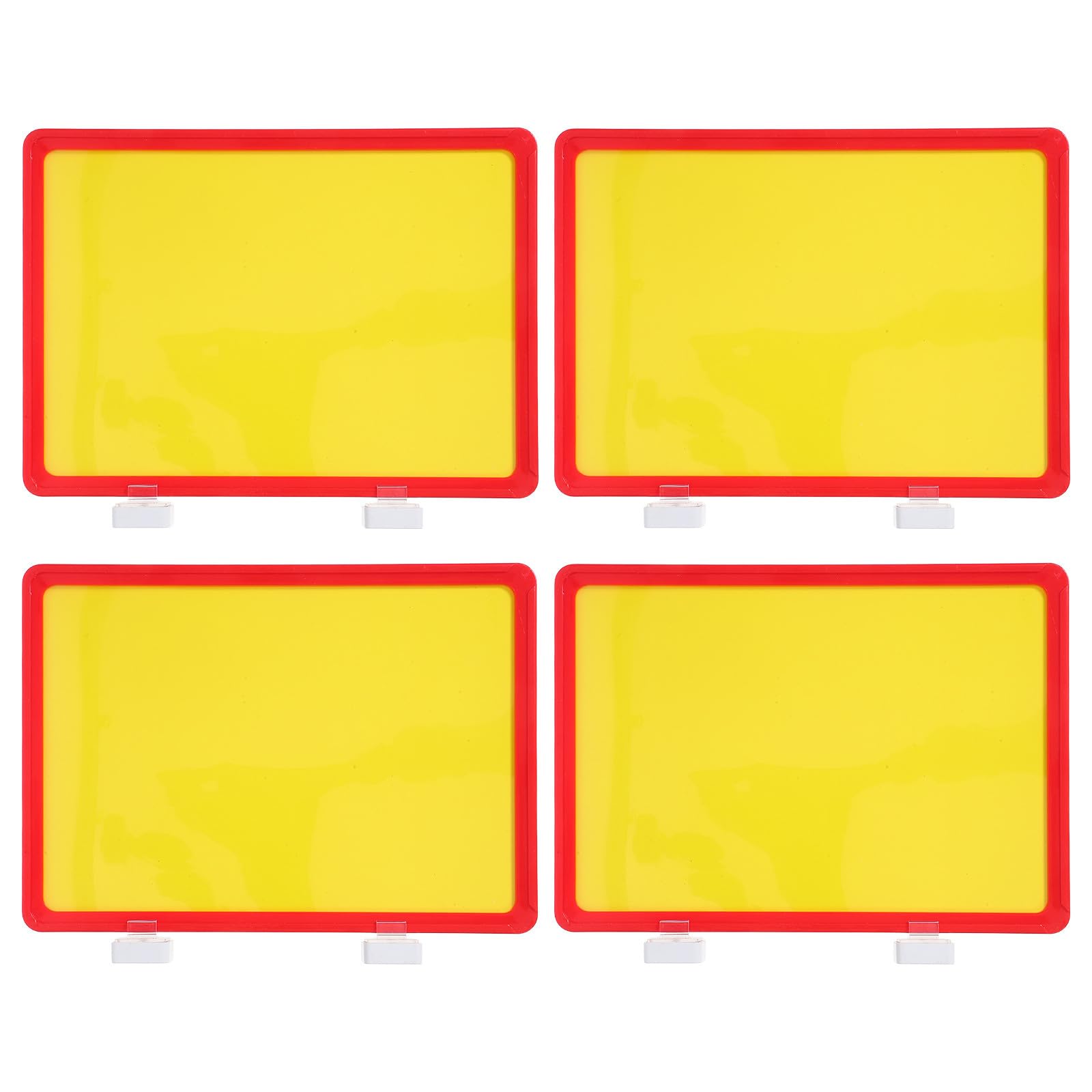 Porta Letreros Magnéticos Roja para Estantes de Almacén Base Doble