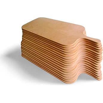 Eli Tarte Flamb e Board XL Set of 20 Sturdy Serving Board Made of Hard Birch Wood Compared to Poplar Approx. 3 Times Harder for Oven Dishes such as Onion Cake Pinsa Pizza