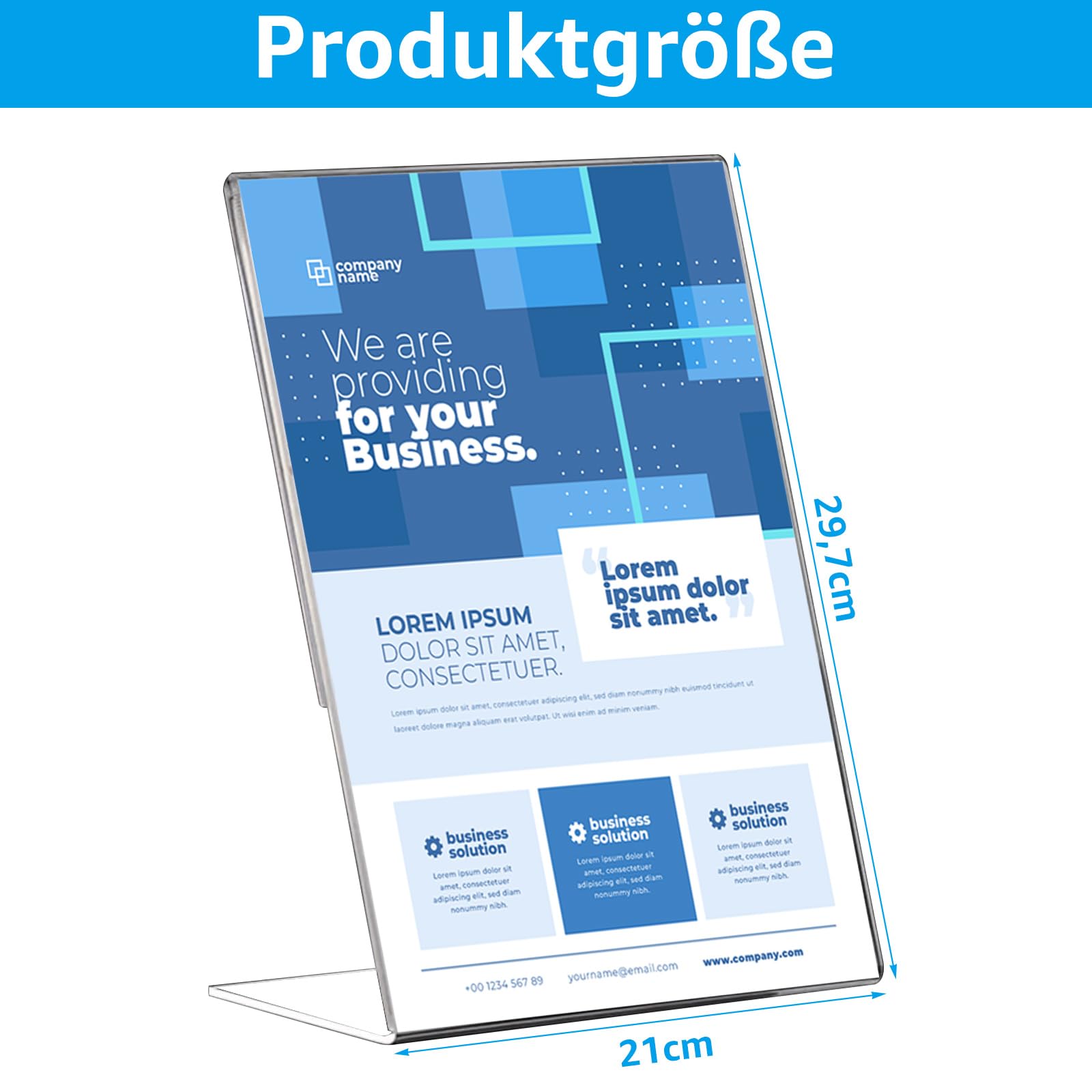 CYEER Lot de 10 présentoirs de table en acrylique A4 inclinés – Présentoir en L DIN A4 transparent – Présentoir publicitaire et porte-carte de menu pour restaurant, foire et bureau – Support de