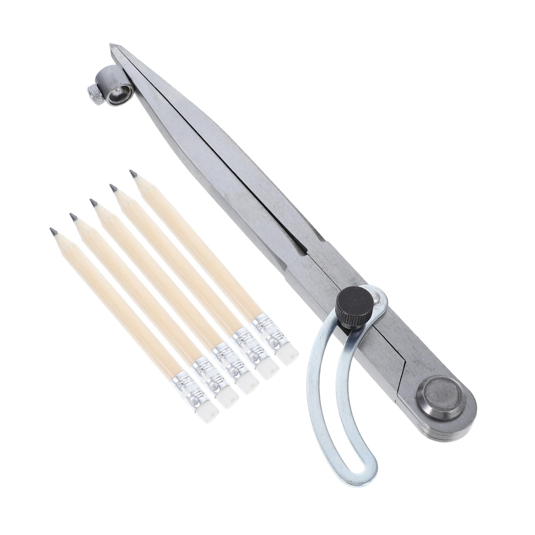 VILLCASE De Dibujo Compás De Ala De Acero Al Con Portalápices Compás Para Geometría De Precisión Para Carpintería Instrumental De Dibujo Para Carpintería