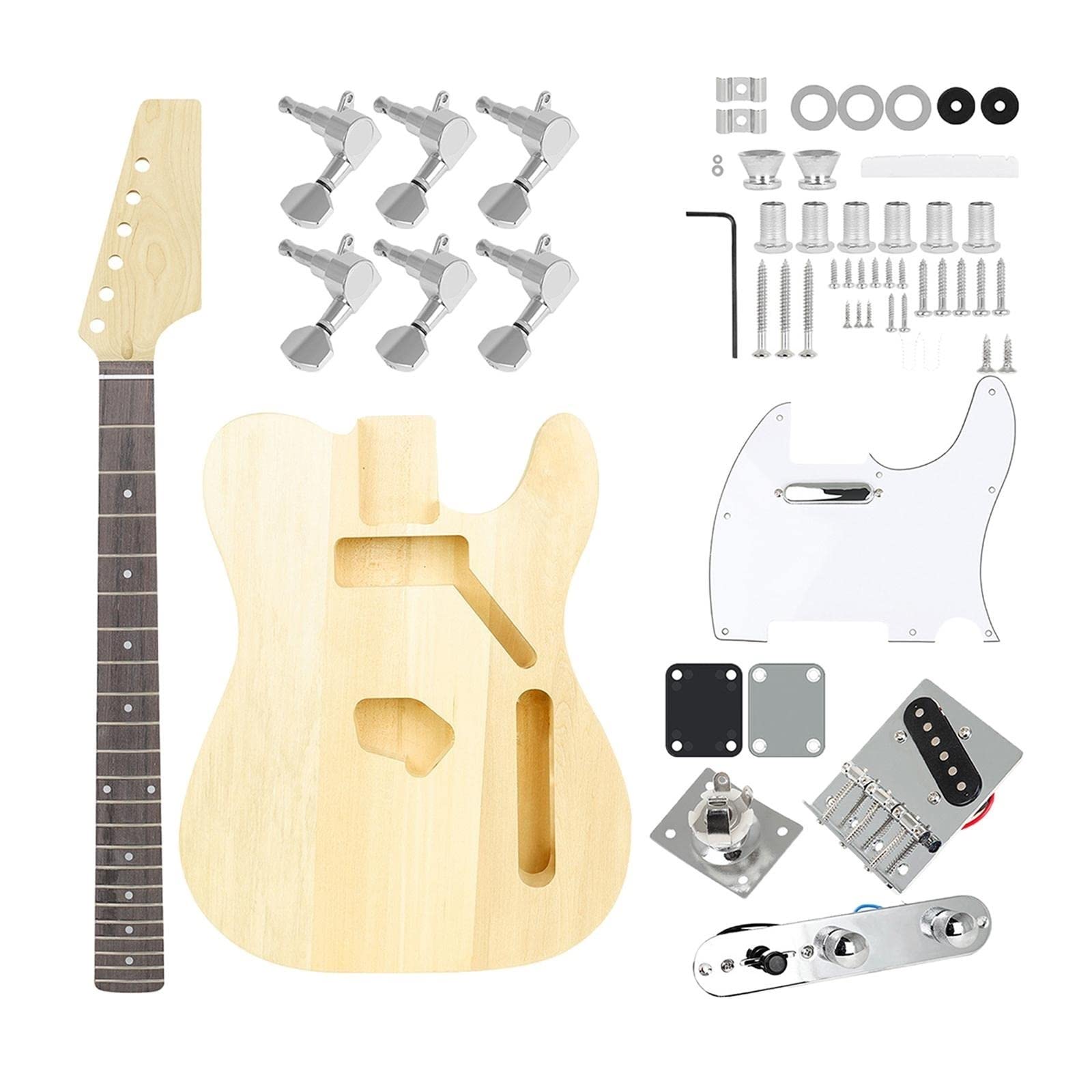 Profesjonalny zestaw do gitary elektrycznej Niezmontowany zestaw do samodzielnego montażu gitary elektrycznej ze wszystkimi akcesoriami Zestaw gitarowy DIY