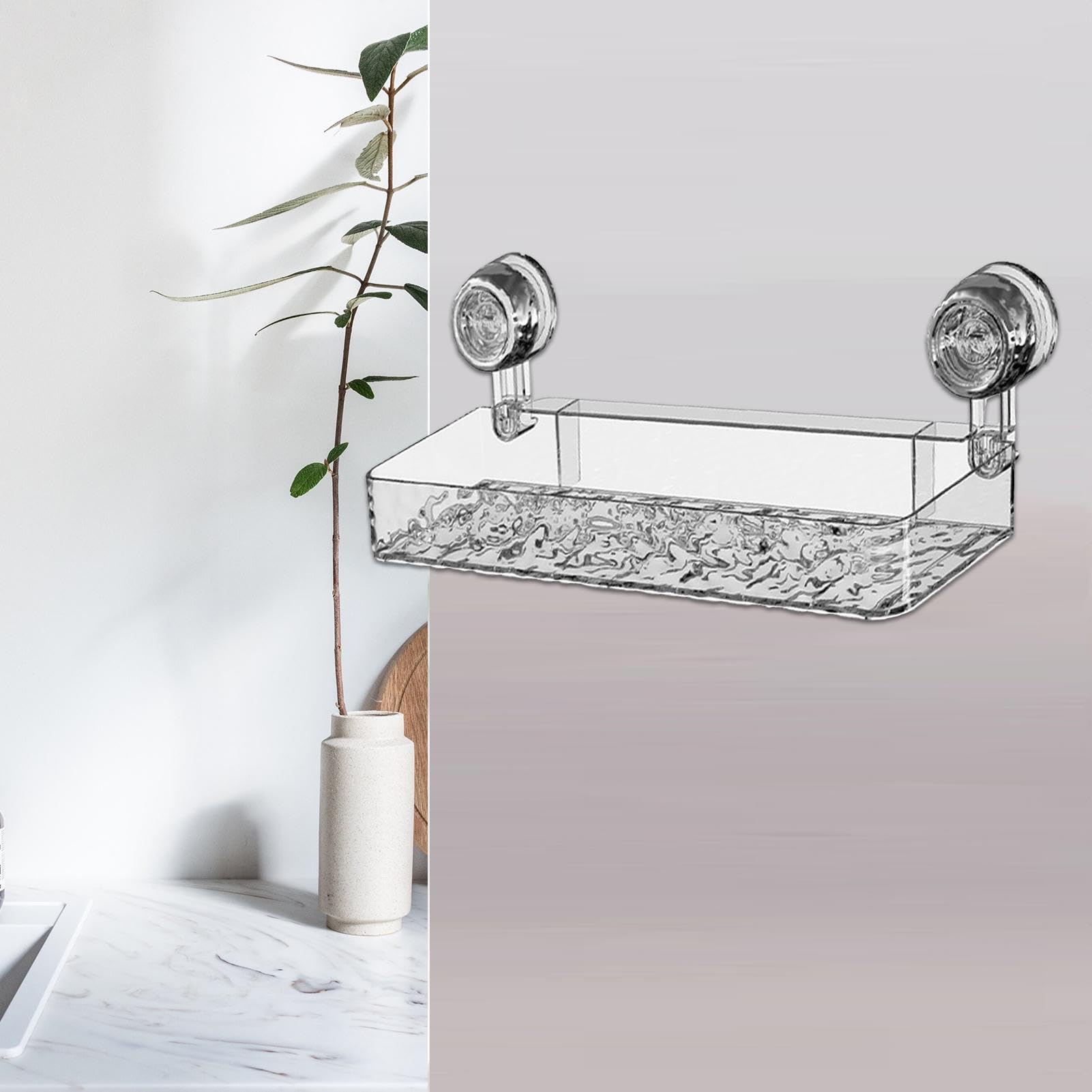 Porta Oggetti Doccia Senza Foratura Mensola Doccia, Autoadesivo Mensole Resistente Alla SUS 304 Acciaio Inox Mensola Da Muro Bagno Porta Oggetti Per Camera Da Letto, Soggiorno, Cucina Porta Sapone Per Doccia Da - 9