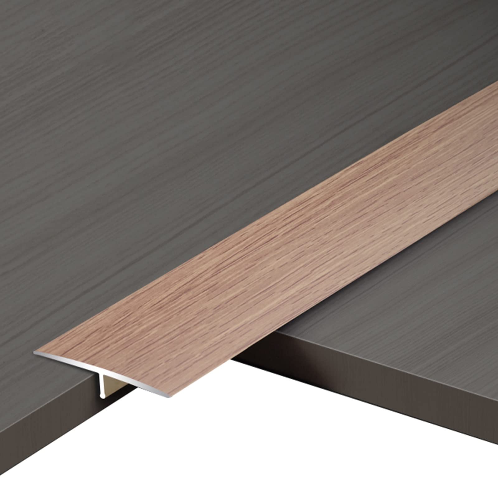 Viny Flooring Transition Strip Wood to Tile, Alumium T Shape Carpet Trim Reducer Flute, for Wheelchair/Elderly/Kids (Color : Color7, Size : 115cm/45.3in)