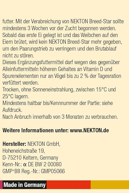 NEKTON -Breed-Star Multivitamin Preparation to Support Breeding High Percentage of Amino Acids Made in Germany (600 g)