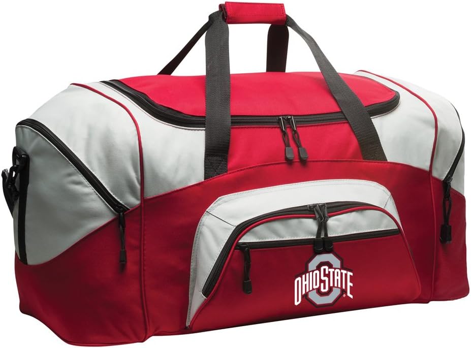 DELUXE Ohio State University Suitcase Duffel Bag or LARGE OSU Buckeyes Gym Bag Gear Duffle (Black)