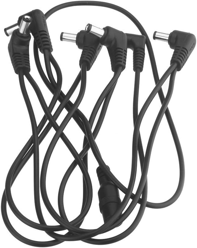 VaorwneVitoos 6 Ways Electrode Daisy Chain Harness Cable Copper Wire for Guitar Effects Power Supply Splitter black