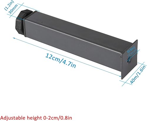 Miniatura 2 de Patas ajustables de hierro laminado en frío, patas laterales de gabinete reforzadas, patas de soporte de viga de cama de cojinete de carga,