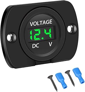 Linkstyle DC Volt Meter 12V, Battery Voltage Gauge 12V, Digital Voltage Meter 12 Volt, LED Voltmeter Gauge, Panel Mount Voltmeter for Car Motorcycle Truck RV ATV UTV