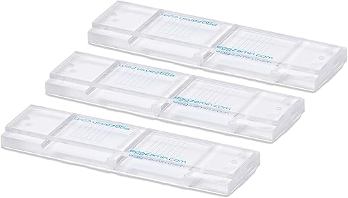 Paquete de 3 diapositivas de microscopio Método McMaster FEC (conteo de huevos fecal) o gusanos, diapositiva de doble cámara para pruebas de