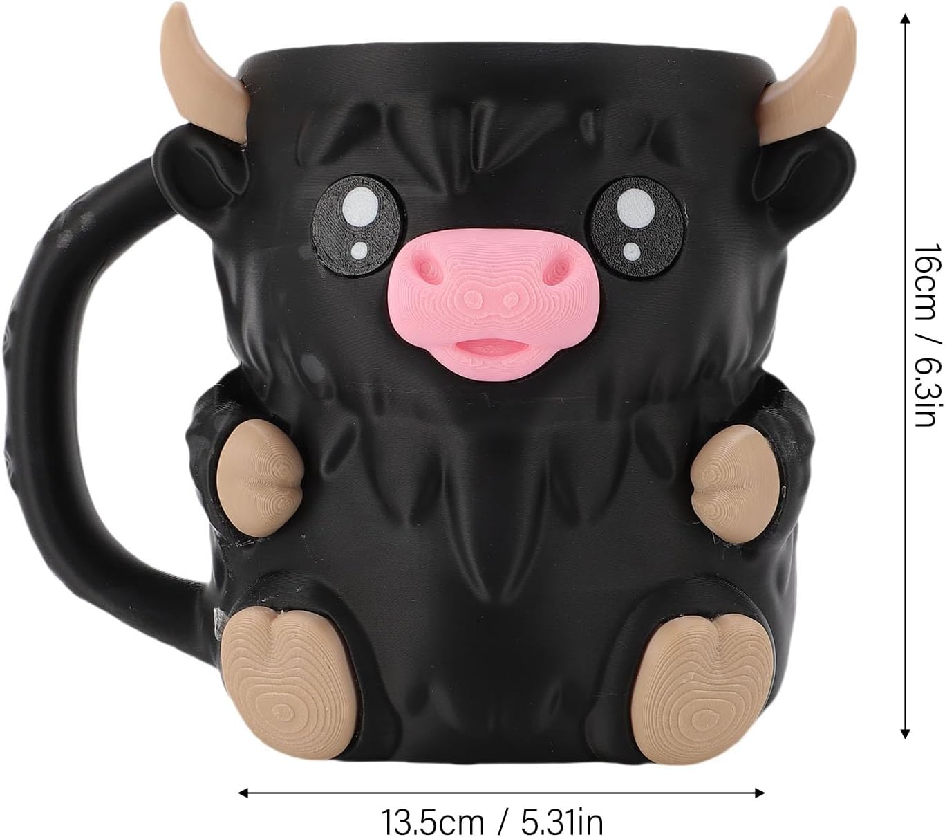 Yosoo Leakproof PLA Cartoon Cow Ice Cream Pint Holder, Sturdy Ice Cream Sleeve with Spoon Slot, Insulated 16oz Beer Can Cup, Non Slip Bottom, Ideal Choice for Home (Black)