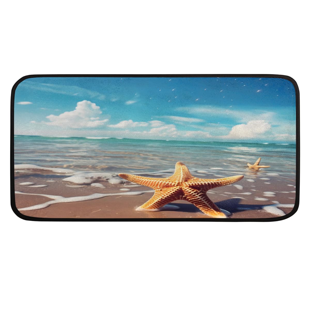 Tapis de cuisine anti-fatigue pour éviter les glissades, tapis absorbant lavable motif étoile de mer