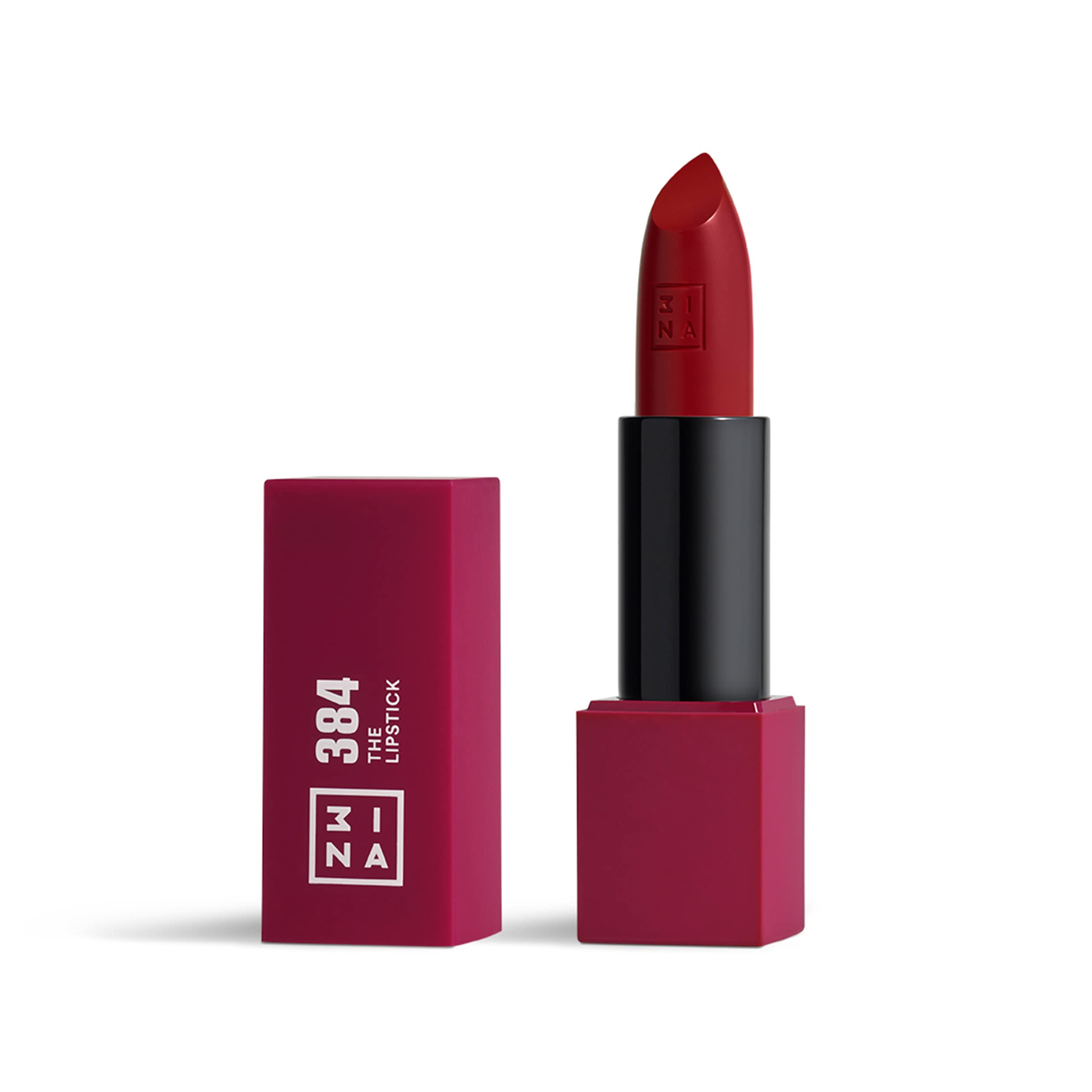 3INA MAKEUP - The Lipstick 384- Wine Lipstick with Vitamin E & Shea Butter - Long Lasting Matte Creamy Lip Colour