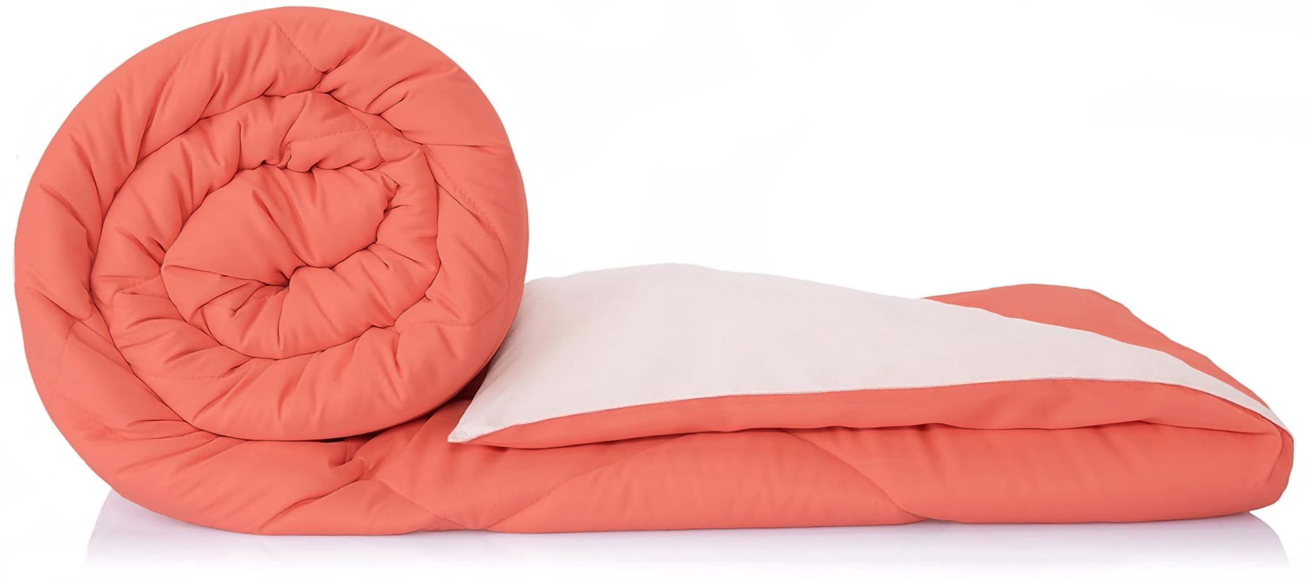 Amazon Brand - Solimo Microfibre Reversible Comforter, Double (Coral