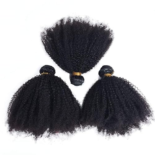 Miniatura 3 de Paquetes de cabello humano rizado afro mongol, 10, 12, 14 pulgadas, 4B 4C, afro a granel, cabello humano virgen birmano para mujeres negras, trama