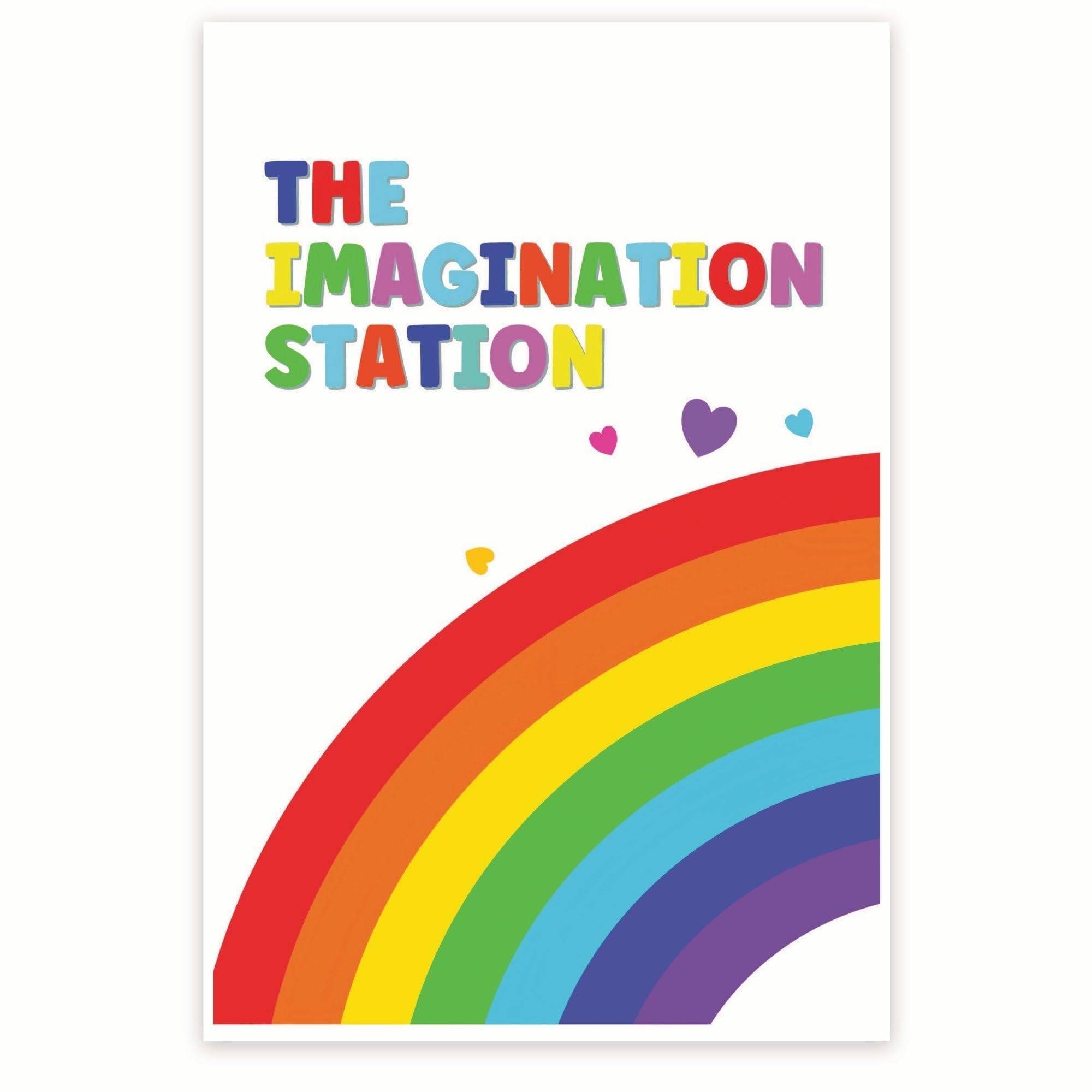 AUOQKQUT Playroom Wall-Art Imagination Station Poster Imaginative Play Toddler Preschool Learning Adventure Nursery Framed,12x18inch(30x45cm)
