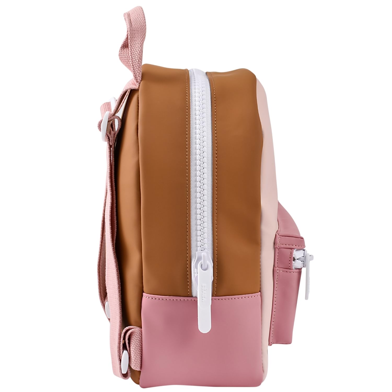 BÉABA, Rucksack für Vorschulkinder, Ideal für Kindergärten, 2 Taschen, Namensschild, Radiergummieffekt, Breiter Reißverschluss, Verstellbare Henkel, Gepolsterter Rücken, Wasserfest, Faro Dusty rose