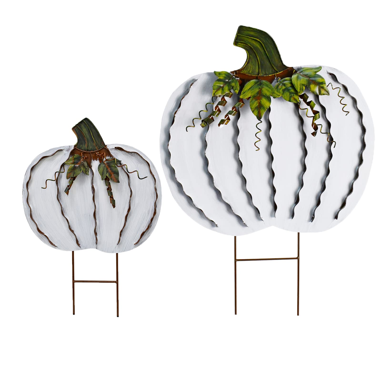 Amazon.com: Metal Pumpkin Stakes Yard Signs Fall Decor Decorative ...