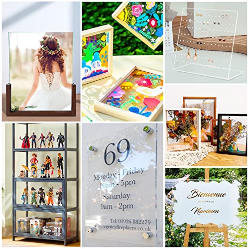 ADTDA 4 Pieces 1/8" Thick (3mm) Acrylic Sheets,Clear Cast Plexiglass 5” x 7” with Protective Paper for Signs DIY Display Projects,Craft,Photo Frames - Image 6