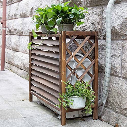 Grille en bois de support de fleurs et cache-climatiseur extérieur - 2