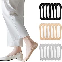 Caudblor 9 Paires Chaussettes Femmes Protège-Pied Invisible Soie Nylon Socquettes anti-dérapant Silicone 36-39 38-41