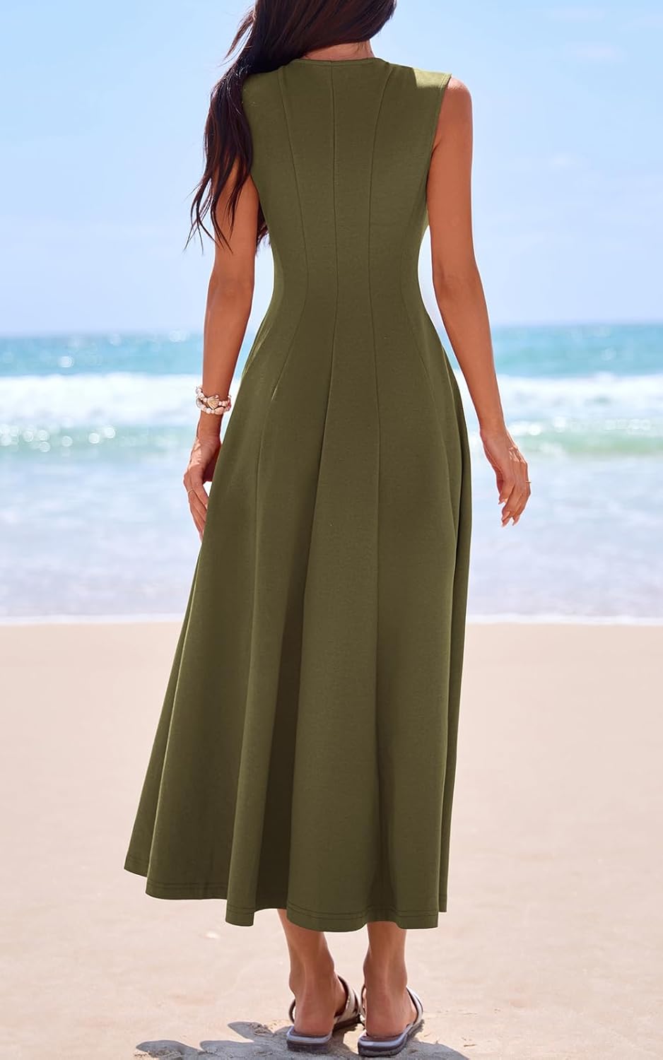 PRETTYGARDEN Sleeveless Crewneck Spring Maxi Dresses for Women 2026 Elegant Classy Semi Formal A Line Modest Party Dress - Image 6
