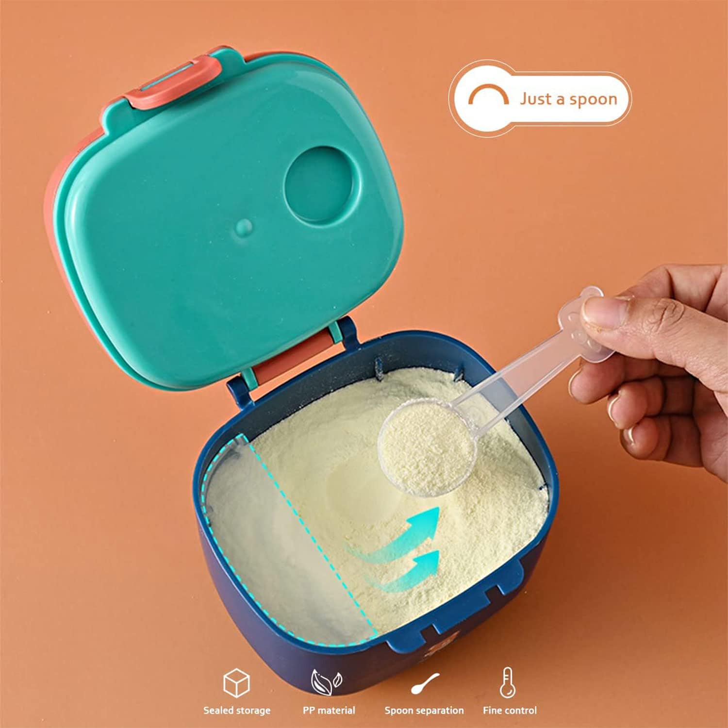 Dispensador de Leche en Polvo,Dispensador de Fórmula para Bebés,Hermético Caja de Leche en Polvo para Alimentaci,Contenedor Dispensador de Fórmula Portátil para Viajes