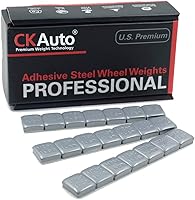 CKAuto 1/2 oz Grey Adhesive Stick-On Wheel Weights, 126pcs/63oz Box - Lead-Free, Corrosion-Resistant, OE Quality for Easy Balancing