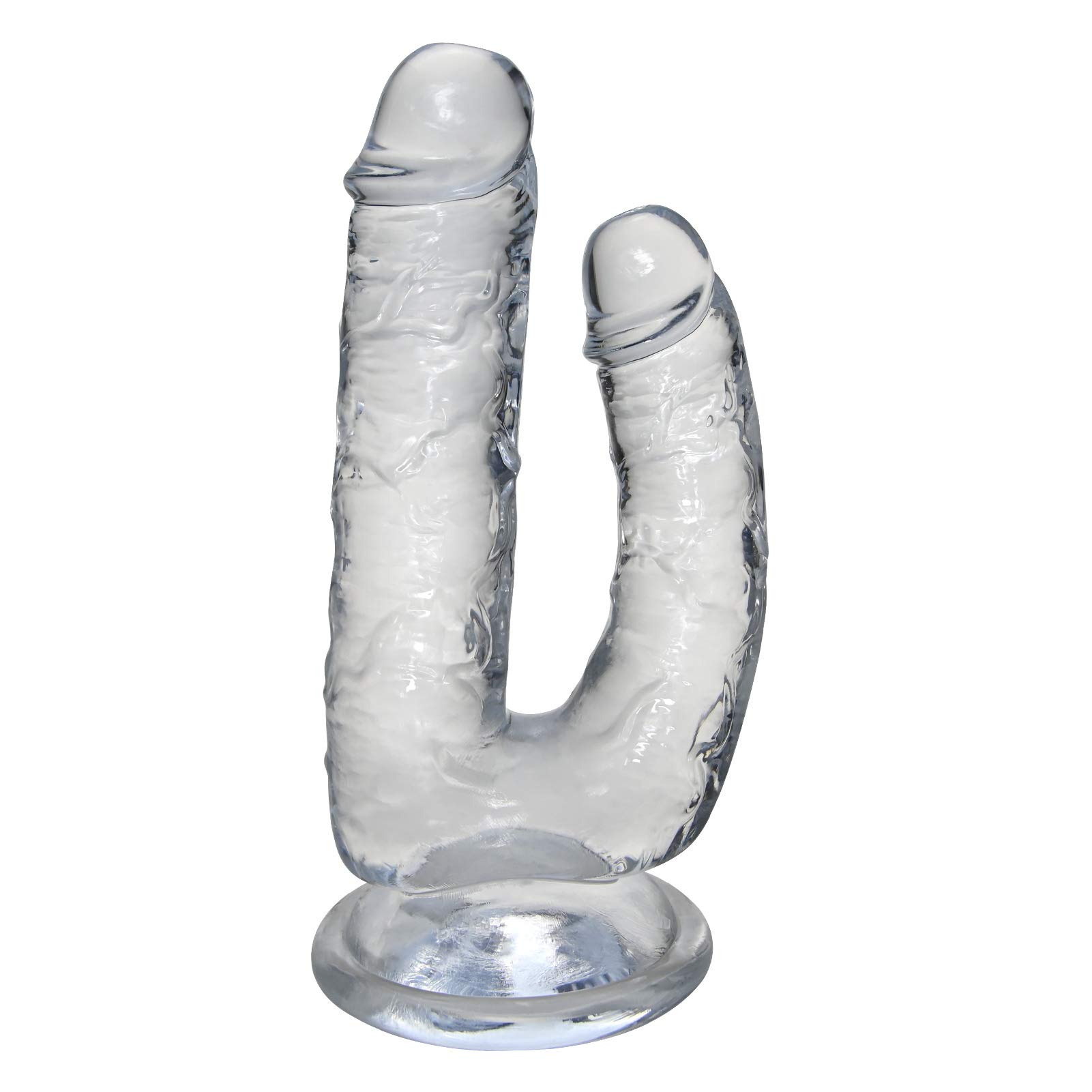 Doppia Testa Dildo Realistico Ano Vaginale Doppia Stimolazione Pene Trasparente Con Forte Ventosa Glande E Vene Texture Per Donne Uomini G-spot P-Spot Masturbazione Giocattolo Per Adulti