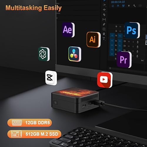 DREAMFYRE Mini PC N100 12Go DDR5/512Go M.2 SSD, Mini Ordinateur Alder Lake N100 (jusqu'à 3.4GHz), Mini Ordinateur de Bureau, Tour PC 4K Triple Display,WiFi 5,Bluetooth 5.0 pour la Maison/Bureau/école - 8
