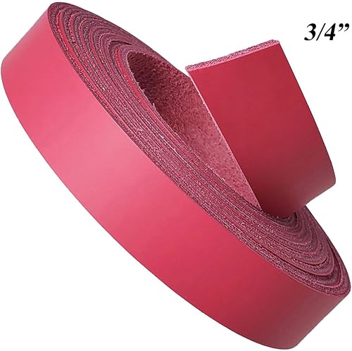 Miniatura 6 de Tiras de cuero rosa de 1.5 pulgadas  Correas de cuero rosa intenso de hasta 96 pulgadas de largo  6-7 onzas (0.094  0.110 in) Latigo Tiras de cuero