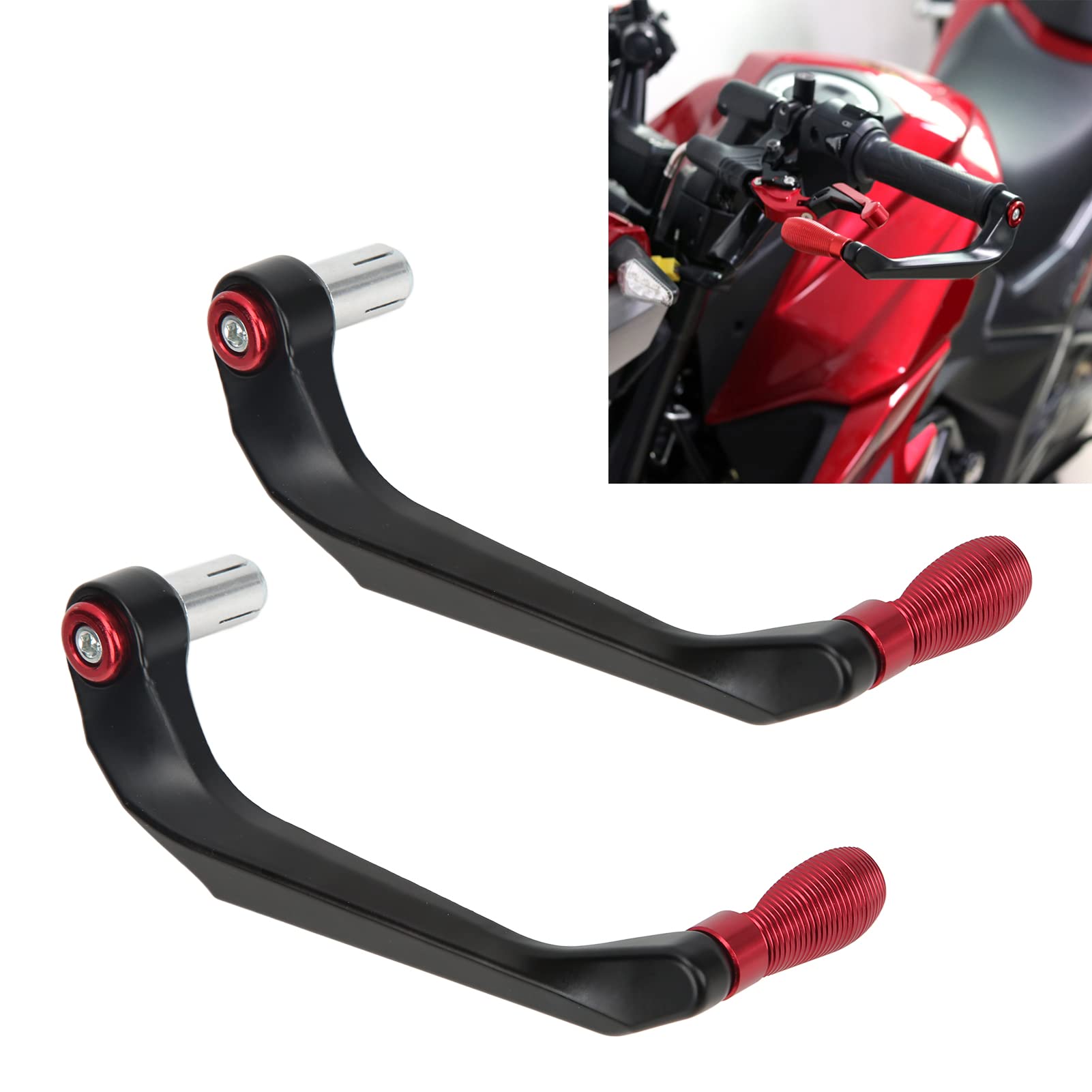 Protezione Leve Moto in Lega di Alluminio 2 Pezzi Set Manubrio Freno Frizione per Mountain Bike (Rosso)
