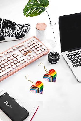 Miniatura 8 de Heart Shape Pride Dangle Earrings Gay and Lesbian LGBT Pride Gifts Jewelry