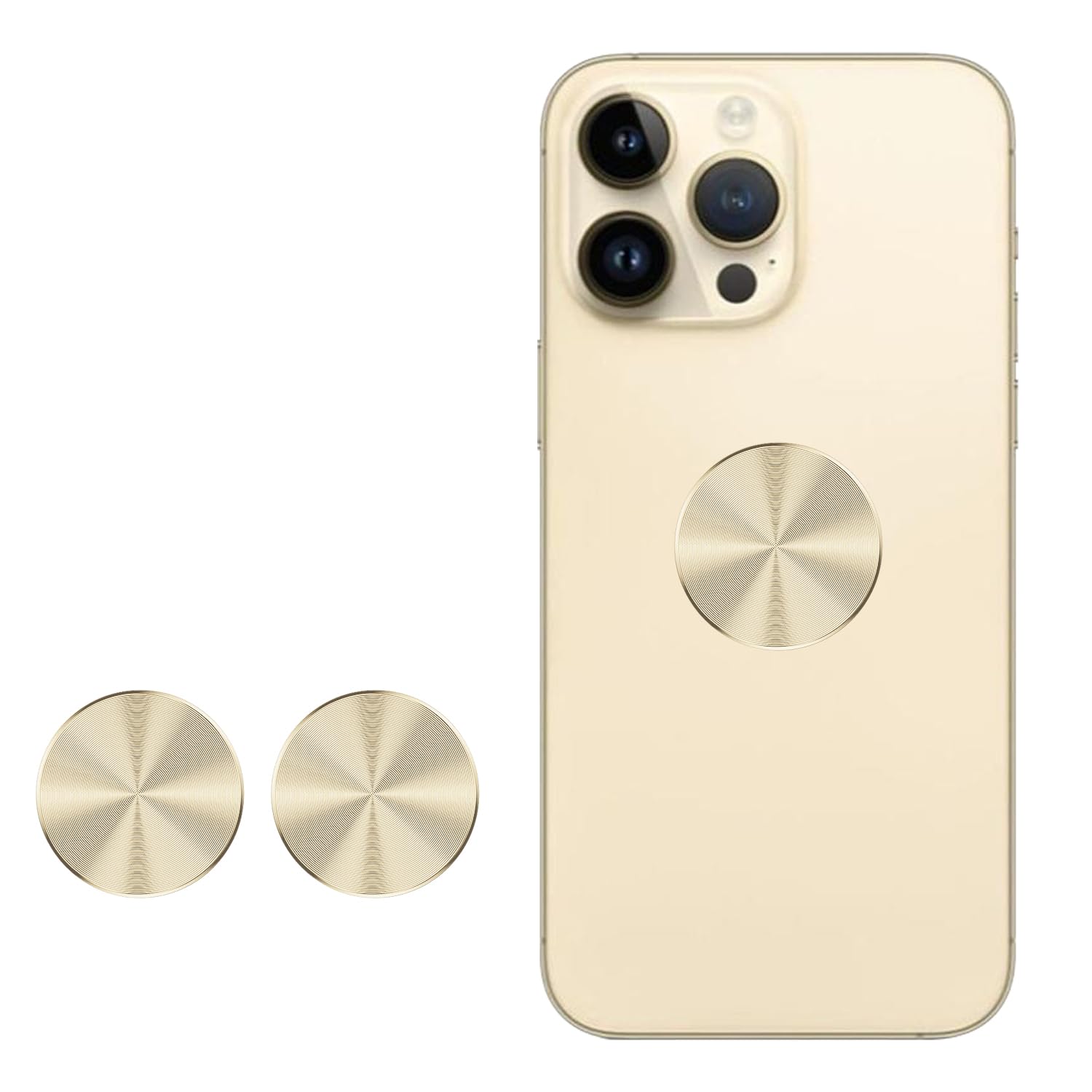 Paquete de 2 adhesivos de placa de metal para soporte magnético de teléfono y coche, adhesivo de cuna (compatible con soportes magnéticos), patrón de CD de 1.25 pulgadas, redondo, universal,