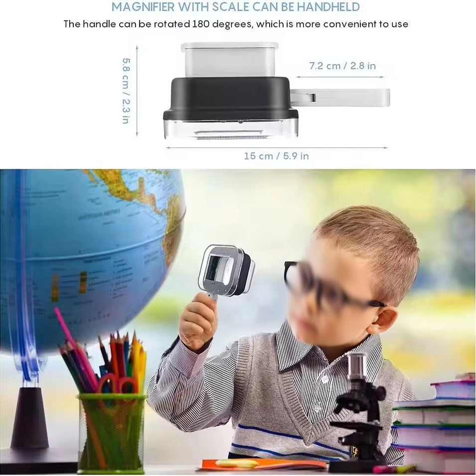 Magnifying Glass with Light Scale 10//15/20x Adjustable Eye Loupe Handheld Potable