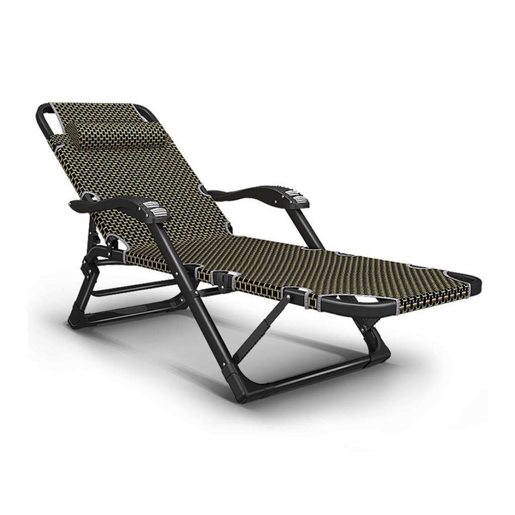 Chaise longue de jardin pliante en métal robuste pour terrasse