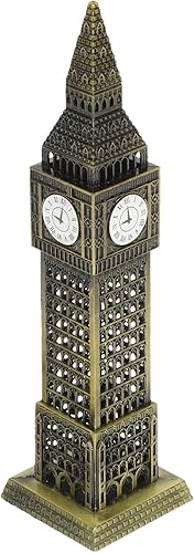 HOMSFOU Big Ben modelo de arquitectura de metal, escultura vintage, decoración de edificio para el hogar, oficina, boda, banquete, exhibición, 7.08