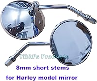 Vista 3 de Yibid Espejo retrovisor redondo universal cromado de 4 pulgadas para motocicleta, espejo lateral retro clásico de repuesto para Cruiser Chopper Cafe