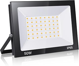 loyal LED Strahler Außen 50W, Warmweiß 3000K Scheinwerfer, 5000LM Superhell, IP65 Wasserdicht Flutlicht, für Garten, Innenhöfe, Garage [Energieklasse F]