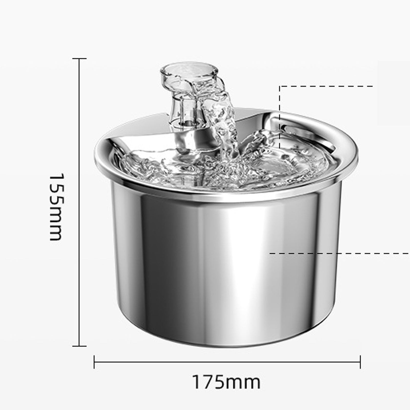 Cat Water Fountain, 2L/67Oz Automatic Pet Water Fountain, 304 Stainless Steel Dog Water Dispenser, Ultra-Quiet Pump Recirculation Filtration for Cats, Dogs, Pets - image 7